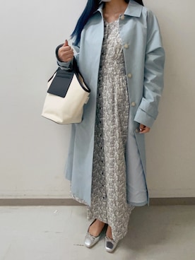 「Te chichi（テチチ）のアイテム（ステンカラーコート）」を使った、おるんさん（レディース・160cm）の冬コーディネート