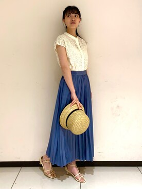 「Te chichi CLASSIC（テチチクラシック）のアイテム（トップス）」を使った、おるんさん（レディース・160cm）の夏コーディネート