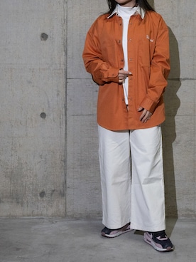 「カラーシャツ」｜Tomomi/低身長コーデさん（レディース・150cm）の冬コーディネート