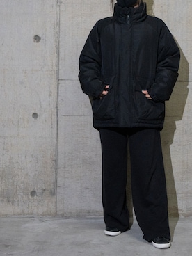 「GU（ジーユー）のアイテム（ダウンジャケット/コート）」を使った、Tomomi/低身長コーデさん（レディース・150cm）の冬コーディネート