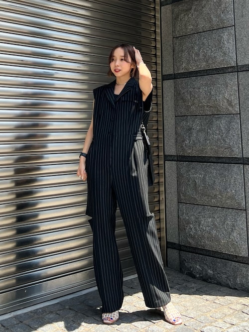 PUBLIC TOKYO ノースリーブ ジャンプスーツ ピンストライプ PUBLIC TOKYO（パブリックトウキョウ）の「ノースリーブジャンプ