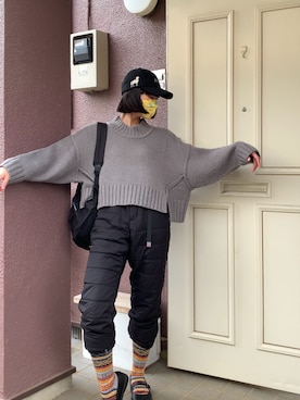 「しまむら（シマムラ）のアイテム（帽子）」を使った、モモコ* リアルフリマ出店者さん（レディース・162cm）の秋コーディネート