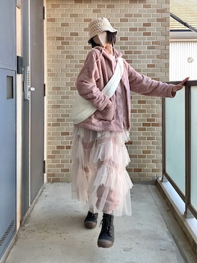 「アイテム（マスク）」を使った、モモコ* リアルフリマ出店者さん（レディース・162cm）の冬コーディネート