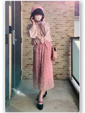 「アイテム（ハンチング/ベレー帽）」を使った、ねむねむ桃子は声が命。さん（レディース・162cm）の冬コーディネート