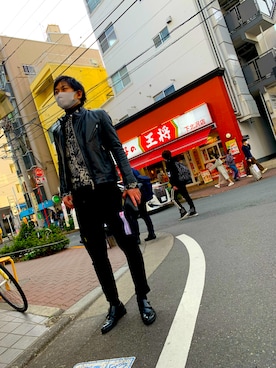 「JOURNAL STANDARD（ジャーナルスタンダード）のアイテム（ライダースジャケット）」を使った、yanoyano14さん（メンズ・176cm）の秋コーディネート
