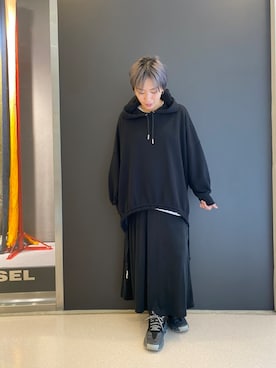 「DIESEL（ディーゼル）のアイテム（スカート）」を使った、minamina1221さん（レディース・158cm）の秋コーディネート