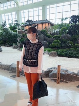 「アイテム（その他ヘアアクセサリー、イエロー系）」を使った、33💗さん（レディース・156cm）の秋コーディネート