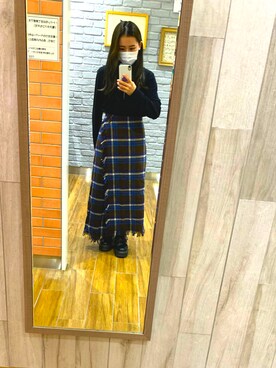 「UNIQLO（ユニクロ）のアイテム（トップス、ブラック系）」を使った、Ami さん（レディース・150cm）の秋コーディネート