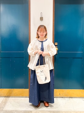 「ネコ」｜「アイテム（ワンピース/ドレス）」を使った、カンナさん（レディース・146cm）の夏コーディネート