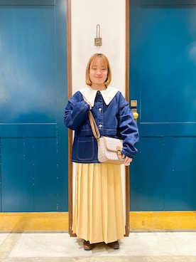 「ehka sopo（エヘカソポ）のアイテム（デニムジャケット）」を使った、カンナさん（レディース・146cm）の冬コーディネート
