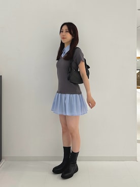 「ドッキングワンピ」｜YUKINOさん（レディース・156cm）の夏コーディネート