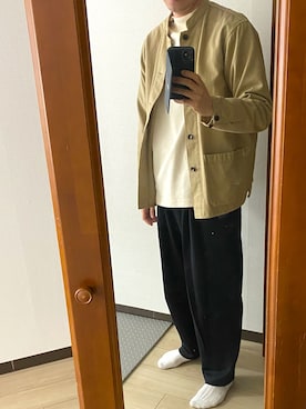 「Steven Alan（スティーブンアラン）のアイテム（カバーオール）」を使った、Naraさん（メンズ・180cm）の冬コーディネート