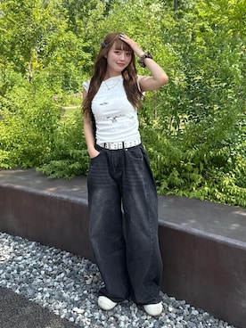 「アイテム（スニーカー）」を使った、ひいなさん（レディース・165cm）の夏コーディネート