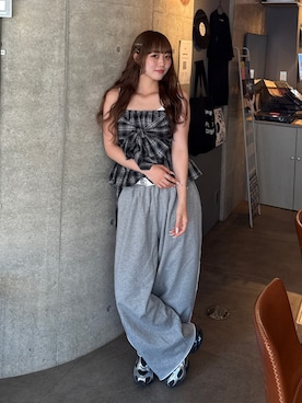 「アイテム（スウェットパンツ）」を使った、ひいなさん（骨格ウェーブ・レディース・165cm）の夏コーディネート