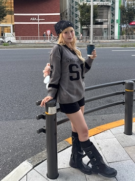 「アイテム（ニットキャップ/ビーニー）」を使った、ひいなさん（レディース・165cm）の秋コーディネート