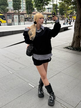 「アイテム（ブーツ）」を使った、ひいなさん（レディース・165cm）の秋コーディネート