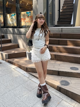 「アイテム（Tシャツ/カットソー）」を使った、ひいなさん（レディース・165cm）の夏コーディネート