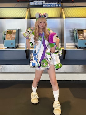 「CONVERSE（コンバース）の《CONVERSE》ALLSTAR (R) BOARDERSTAR OX（スニーカー、その他）」を使った、ひいなさん（レディース・165cm）の夏コーディネート