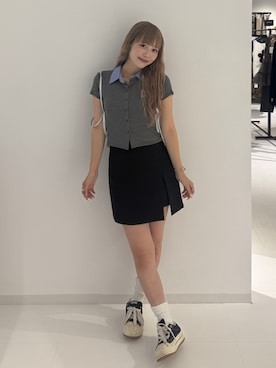 「アイテム（バックパック/リュック）」を使った、ひいなさん（レディース・165cm）の夏コーディネート