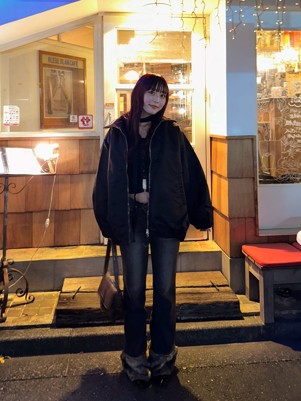 LAGUA GEM（ラグアジェム）の「FAUX FUR フレアデニム（デニム