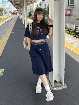 「CONVERSE（コンバース）のアイテム」を使った、ひいなさん（骨格ウェーブ・レディース・165cm）の夏コーディネート