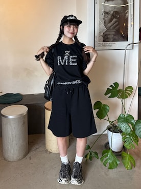 「アイテム（スウェットパンツ）」を使った、ひいなさん（レディース・165cm）の夏コーディネート