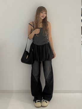 「アイテム（キャミソール）」を使った、ひいなさん（レディース・165cm）の夏コーディネート