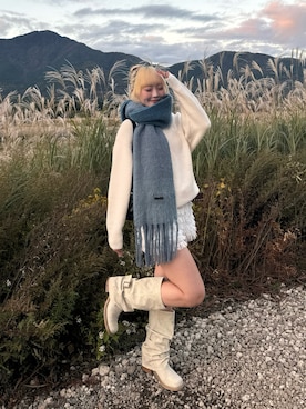 「アイテム（マフラー）」を使った、ひいなさん（レディース・165cm）の秋コーディネート