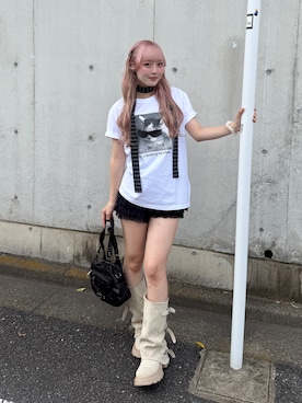 「YOLO（ヨーロ）のアイテム（バッグ、ブラック系）」を使った、ひいなさん（レディース・165cm）の夏コーディネート