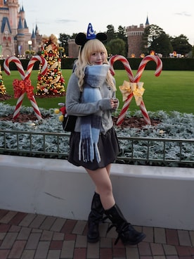 「アイテム（マフラー）」を使った、ひいなさん（レディース・165cm）の秋コーディネート