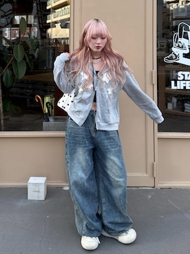 「Ocai（オカイ）のOCAI/オカイ/SMILE（スニーカー、ホワイト系）」を使った、ひいなさん（レディース・165cm）の春コーディネート