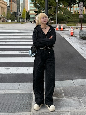 「アイテム（パーカー）」を使った、ひいなさん（レディース・165cm）の秋コーディネート