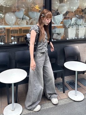 「アイテム（スニーカー）」を使った、ひいなさん（レディース・165cm）の夏コーディネート