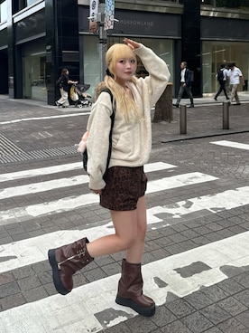 「アイテム（ブーツ）」を使った、ひいなさん（レディース・165cm）の秋コーディネート