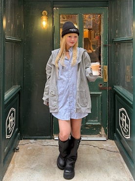 「Supreme （シュプリーム）のアイテム（帽子）」を使った、ひいなさん（レディース・165cm）の秋コーディネート