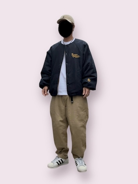 「KANGOL（カンゴール）のアイテム（帽子）」を使った、ymkeiさん（メンズ・171cm）の冬コーディネート