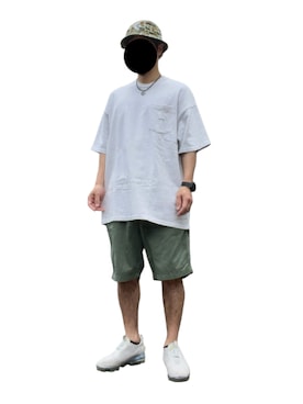 「アイテム（ハット）」を使った、ymkeiさん（メンズ・171cm）の夏コーディネート