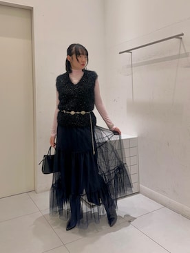 「SENSE OF PLACE by URBAN RESEARCH（センスオブプレイスバイアーバンリサーチ）のアイテム（Tシャツ/カットソー）」を使った、まほさん（レディース・158cm）の秋コーディネート