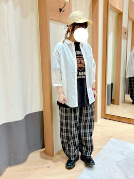 「アイテム（帽子）」を使った、Nさん𖤐⸒⸒さん（レディース・158cm・30代）の夏コーディネート