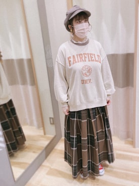 「ブラウンコーデ」｜「アイテム（マウンテンパーカー）」を使った、Nさん𖤐⸒⸒さん（レディース・158cm）の秋コーディネート