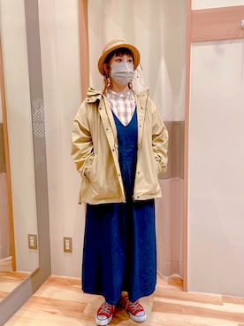 「アイテム（ジャンパースカート）」を使った、Nさん𖤐⸒⸒さん（レディース・158cm・30代）の春コーディネート