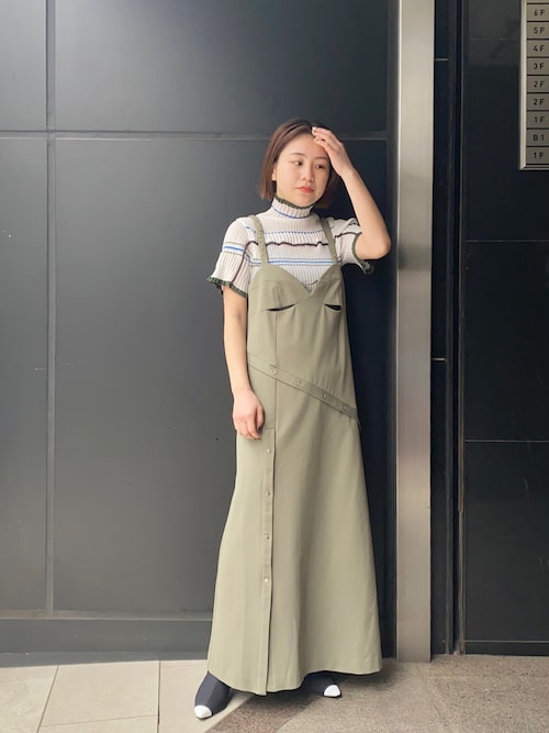 セール】スローブカットキャミワンピース｜ウォッシャブル/ストレッチ