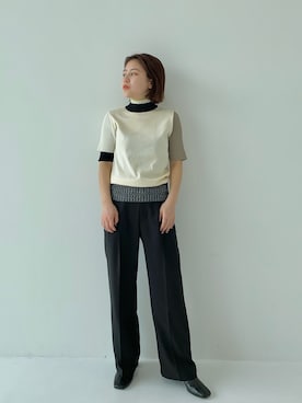 【最終価格】＊ユナイテッドトウキョウ　バイカラープレーティングショートニット UNITED TOKYO（ユナイテッドトウキョウ）の「バイカラープレー
