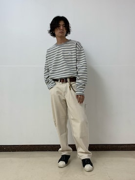 「BlackEyePatch（ブラックアイパッチ）のアイテム」を使った、大内陽心さん（メンズ・173cm）の春コーディネート