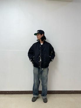 「DANKE SCHON（ダンケシェーン）のアイテム（ジャケット/アウター）」を使った、大内陽心さん（メンズ・173cm）の冬コーディネート
