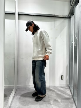 「WHITELAND（ホワイトランド）のアイテム（キャップ）」を使った、大内陽心さん（メンズ・173cm）の秋コーディネート