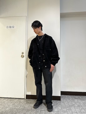 「DANKE SCHON（ダンケシェーン）のアイテム（カバーオール）」を使った、大内陽心さん（メンズ・173cm）の秋コーディネート