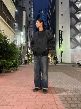 「DANKE SCHON（ダンケシェーン）のアイテム（MA-1）」を使った、大内陽心さん（メンズ・173cm）の秋コーディネート
