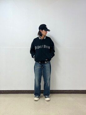 「Schott N.Y.C（ショット）のアイテム（ジャケット/アウター）」を使った、大内陽心さん（メンズ・173cm）の秋コーディネート
