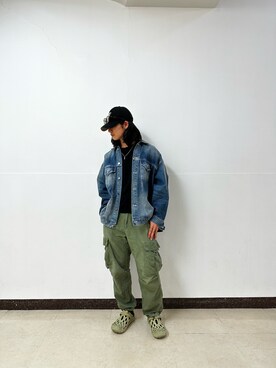 「DANKE SCHON（ダンケシェーン）のアイテム（ジャケット/アウター）」を使った、大内陽心さん（メンズ・173cm）の夏コーディネート